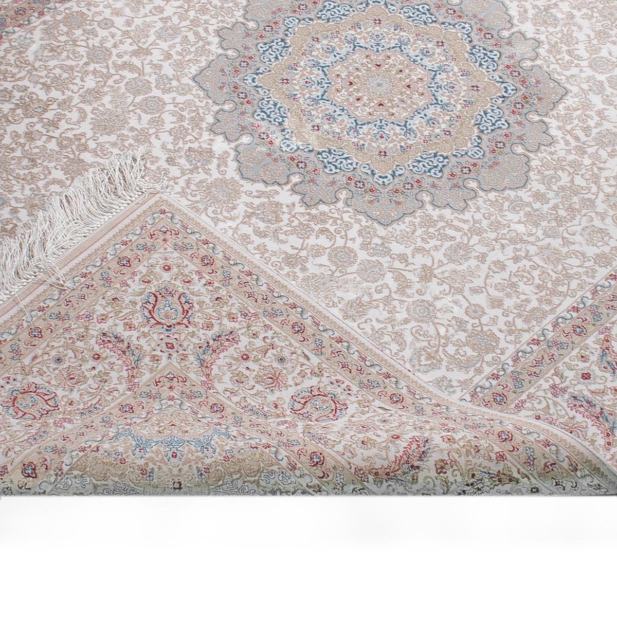 שטיח אספהאן 03 קרם עם פרנזים | השטיח האדום