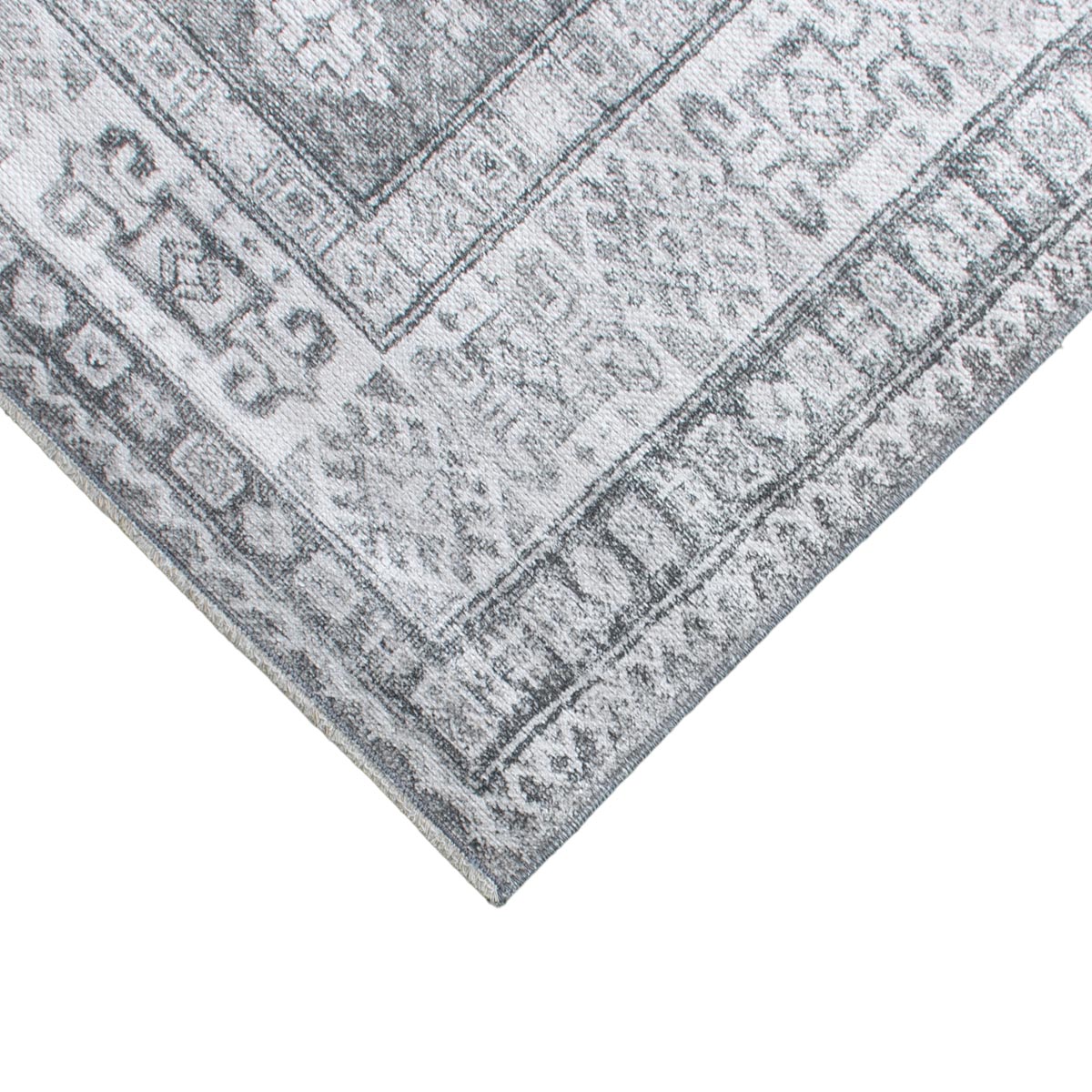 שטיח קשמיר 01 אפור עם פרנזים | השטיח האדום