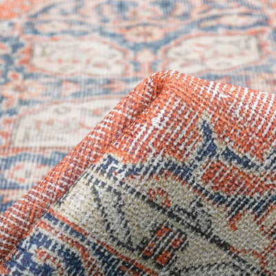 שטיח קשמיר 04 אדום/בז'/כחול עגול | השטיח האדום
