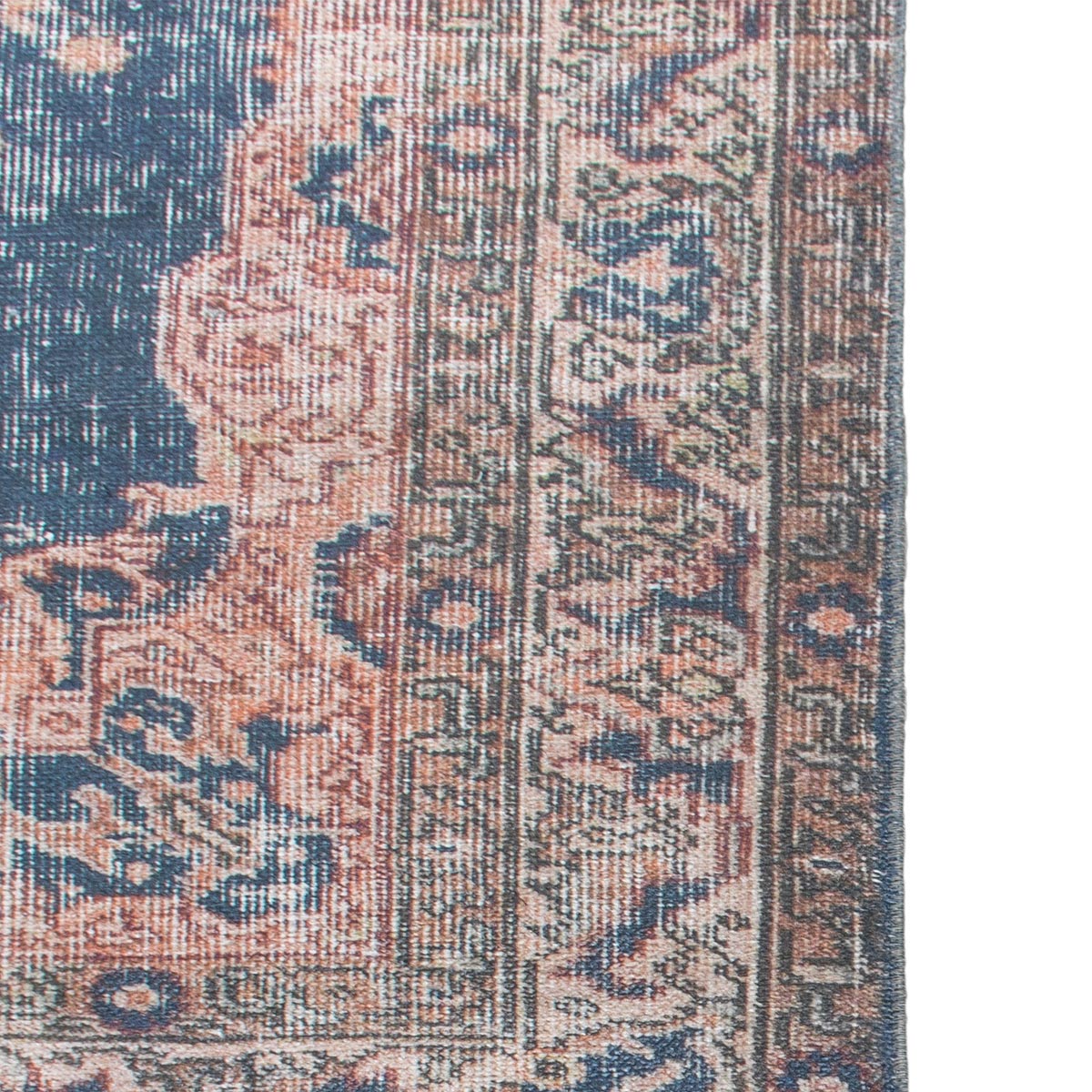 שטיח קשמיר 12 כחול כהה/בז' עם פרנזים | השטיח האדום