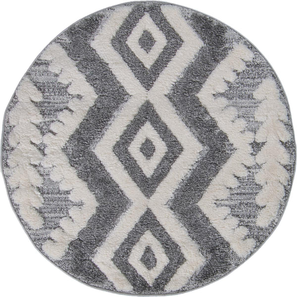 שטיח אטלס 08 אפור עגול ATLAS