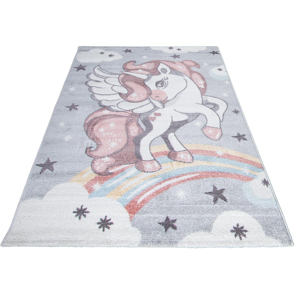 שטיח פאלמה 09 אפור/קרם/ורוד | השטיח האדום