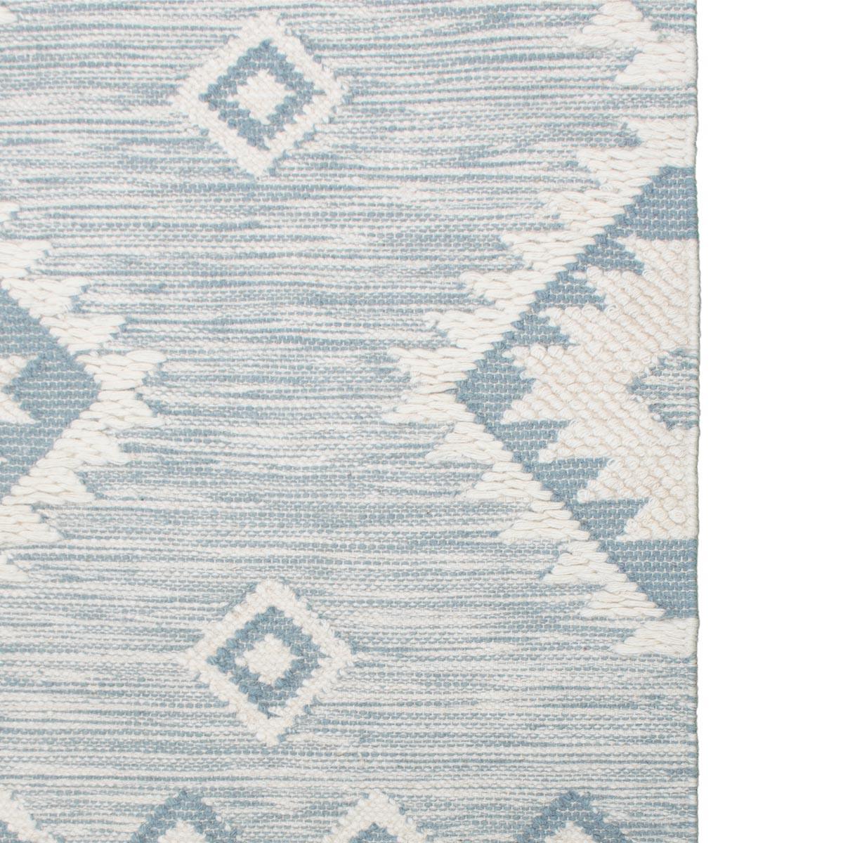 שטיח קילים סקנדינבי 06 תכלת עם פרנזים | השטיח האדום