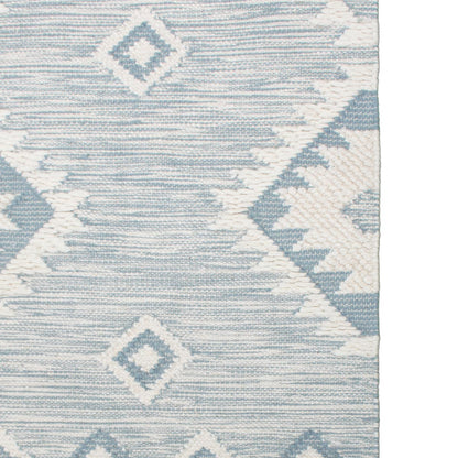 שטיח קילים סקנדינבי 06 תכלת עם פרנזים | השטיח האדום