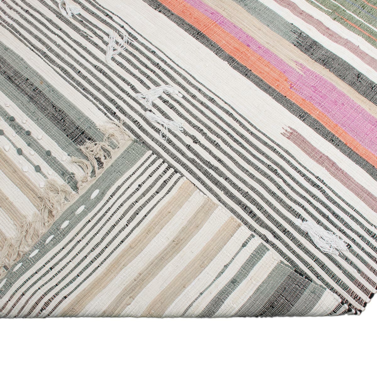 שטיח קילים נורדי 03 צבעוני עם פרנזים | השטיח האדום