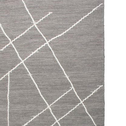 שטיח קילים סקנדינבי 13 אפור עם פרנזים | השטיח האדום