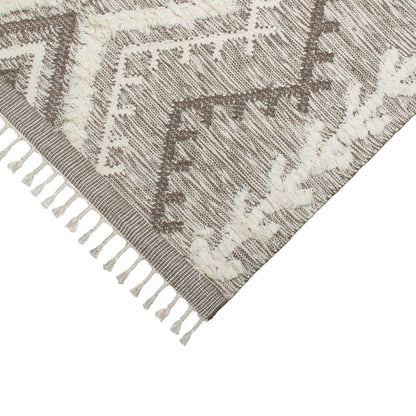 שטיח קילים סקנדינבי 05 חום עם פרנזים | השטיח האדום