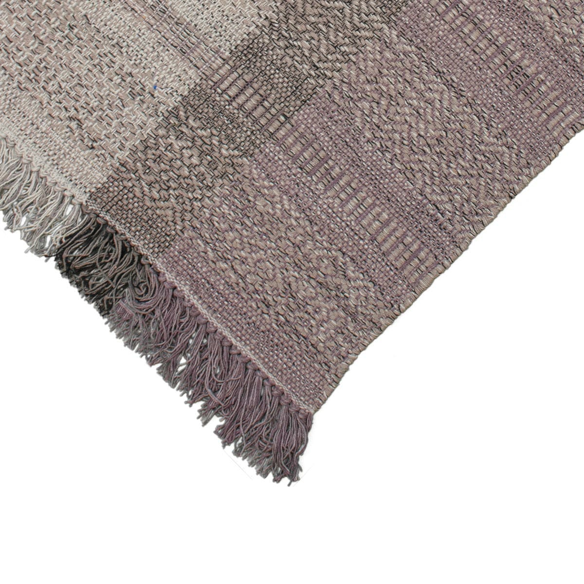 שטיח גפן כותנה 05 סגול/אפור עם פרנזים | השטיח האדום