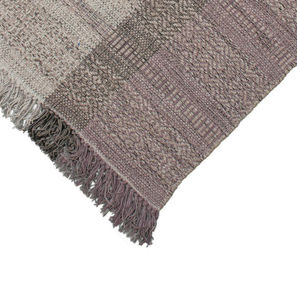 שטיח גפן כותנה 05 סגול/אפור עם פרנזים | השטיח האדום