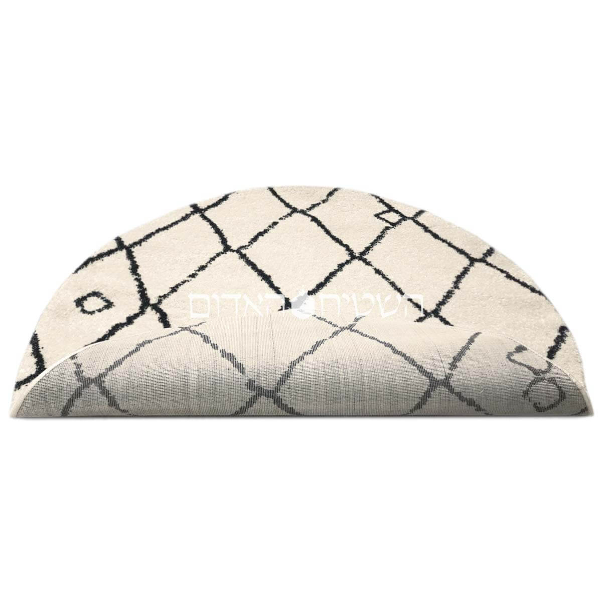 שטיח מרקש 06 קרם/שחור עגול | השטיח האדום