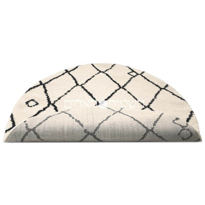 שטיח מרקש 06 קרם/שחור עגול | השטיח האדום