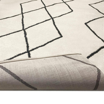 שטיח מרקש 12 קרם/שחור | השטיח האדום