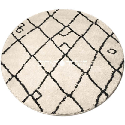 שטיח מרקש 06 קרם/שחור עגול | השטיח האדום