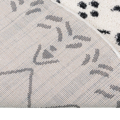 שטיח מרקש 07 קרם/שחור עגול | השטיח האדום