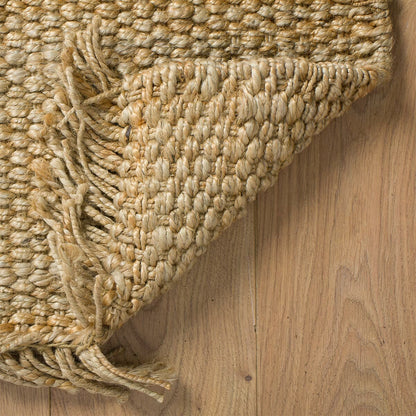 שטיח תמר אריגה גסה 06 בז' עם פרנזים | השטיח האדום