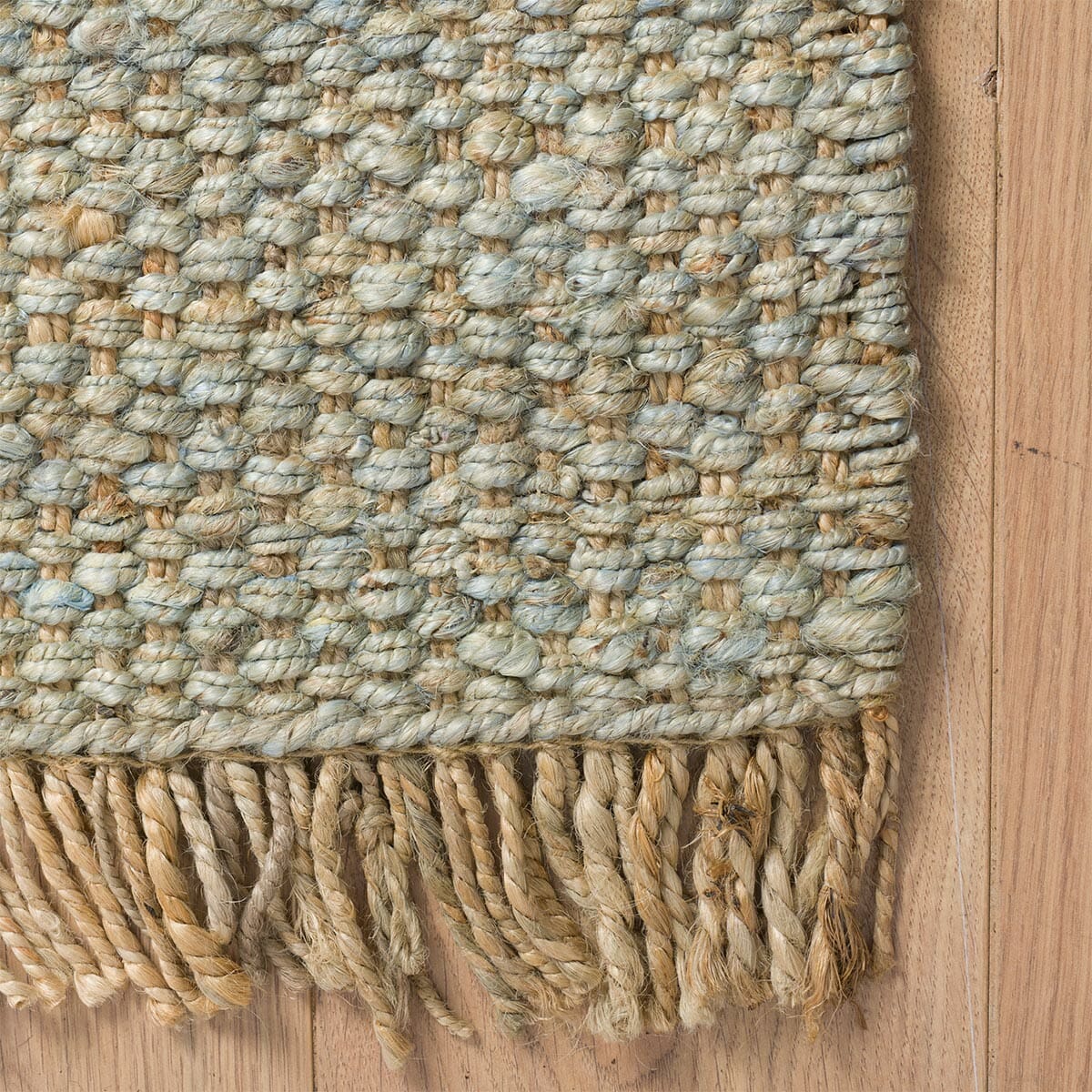 שטיח תמר אריגה גסה 06 מנטה/בז' עם פרנזים | השטיח האדום