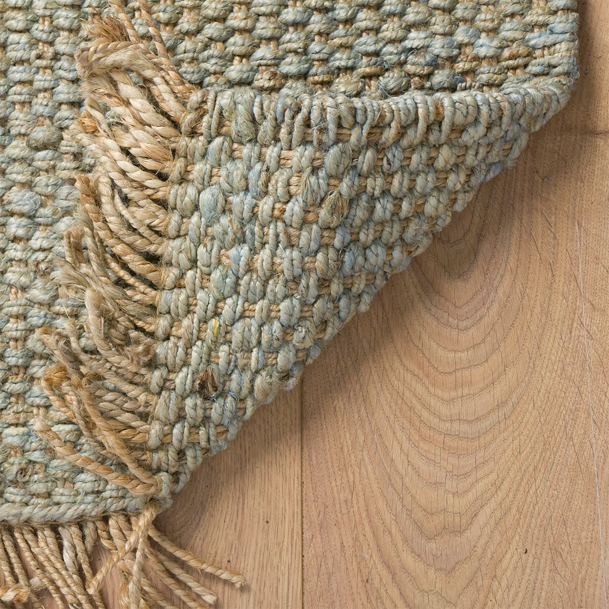 שטיח תמר אריגה גסה 06 מנטה/בז' עם פרנזים | השטיח האדום