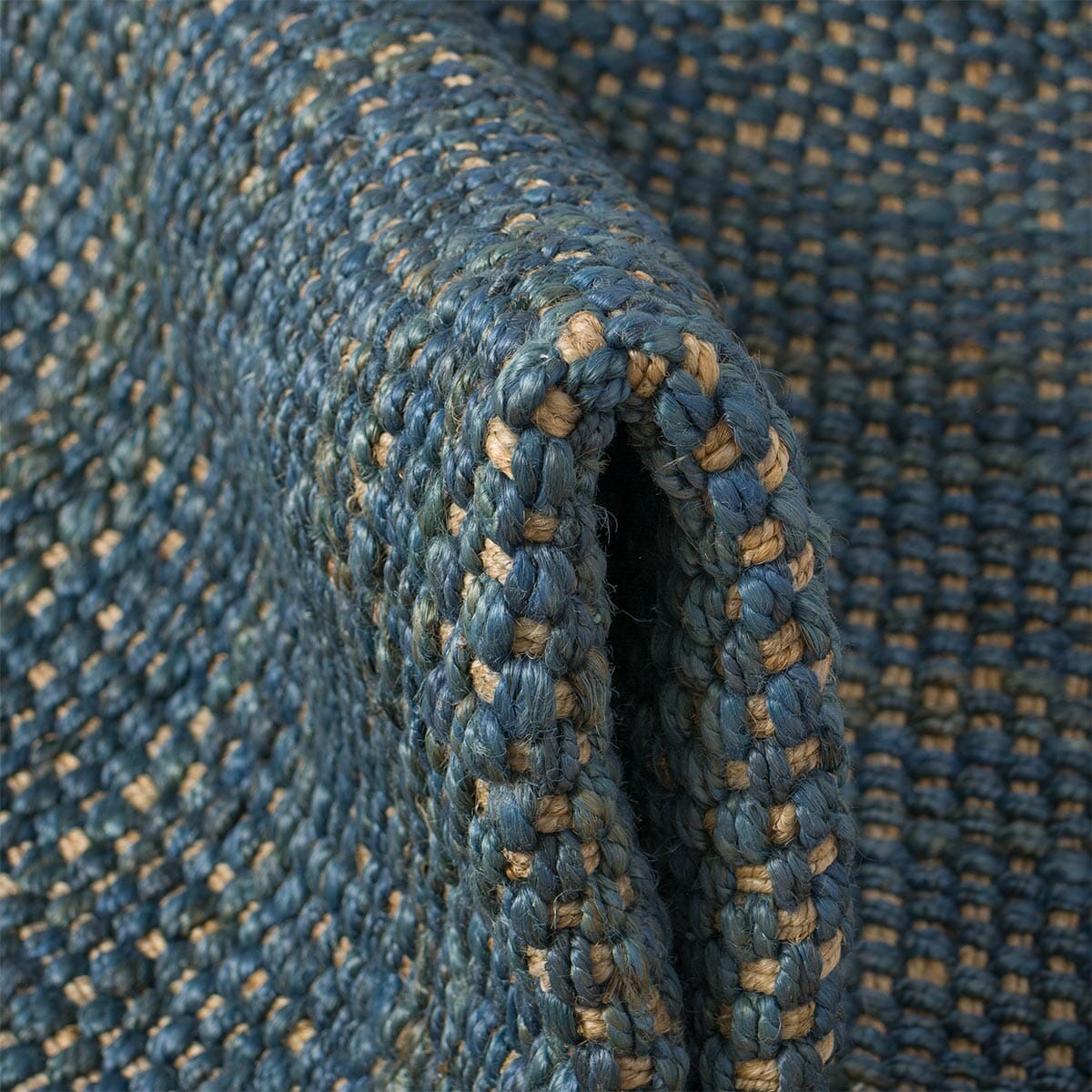 שטיח תמר אריגה גסה 06 כחול/בז' עגול | השטיח האדום