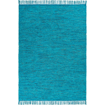 שטיח גפן כותנה 01 טורקיז עם פרנזים | השטיח האדום