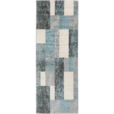 שטיח סלוניקי 10 אפור/קרם/טורקיז ראנר | השטיח האדום