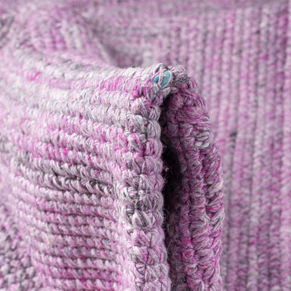 שטיח גרינלנד 09 סגול עגול עם פרנזים |שטיחי חוץ