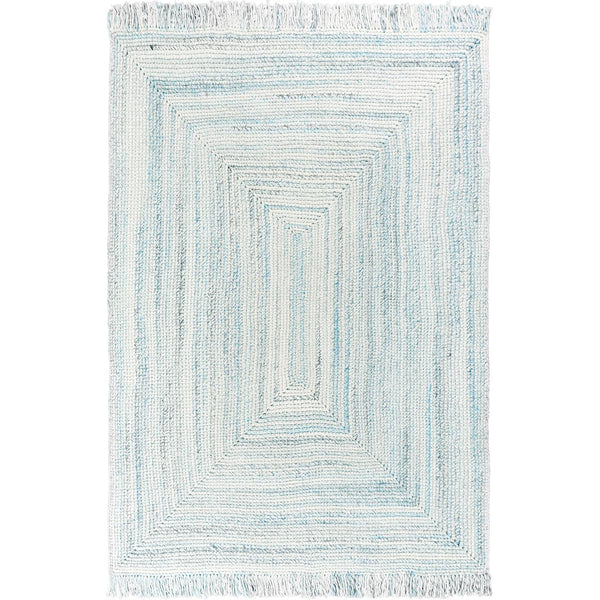 שטיח גרינלנד 09 אפור/מנטה עם פרנזים GREENLAND