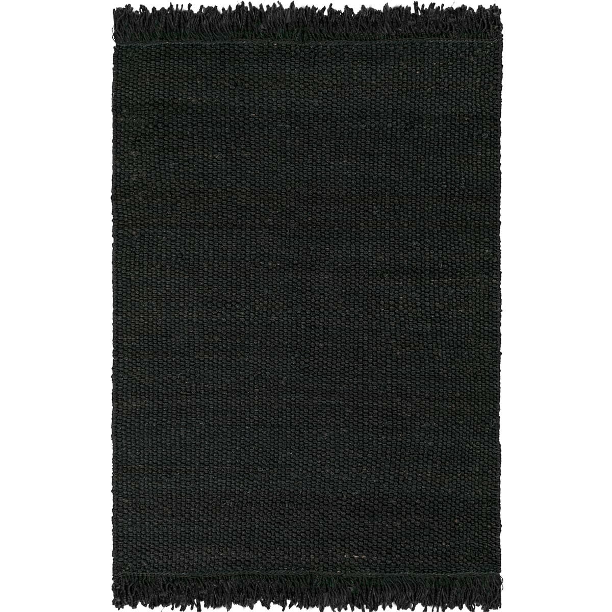 שטיח תמר אריגה גסה 09 שחור עם פרנזים | השטיח האדום