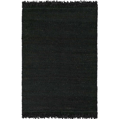 שטיח תמר אריגה גסה 09 שחור עם פרנזים | השטיח האדום