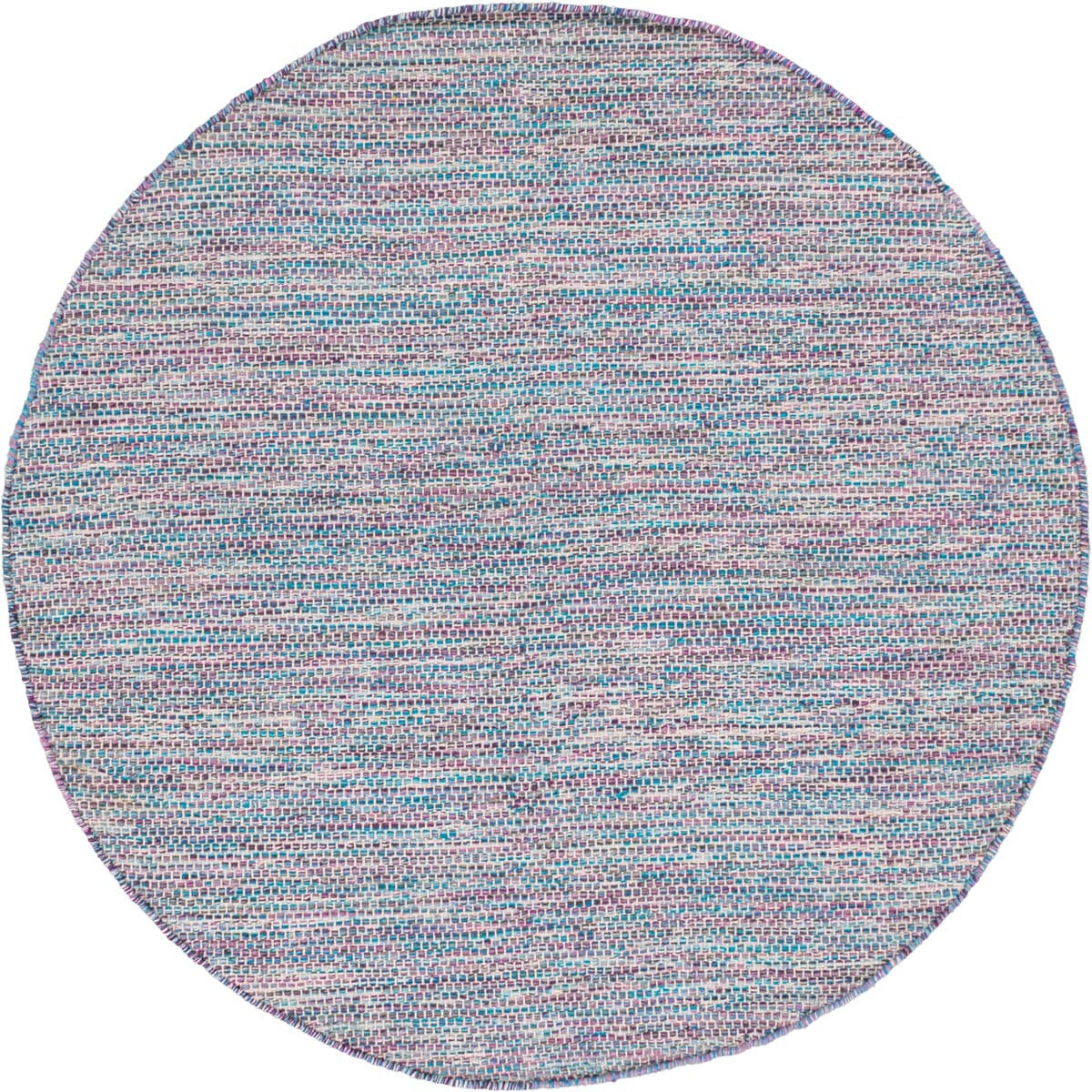 שטיח גפן כותנה 01 לבן/סגול/כחול עגול | השטיח האדום