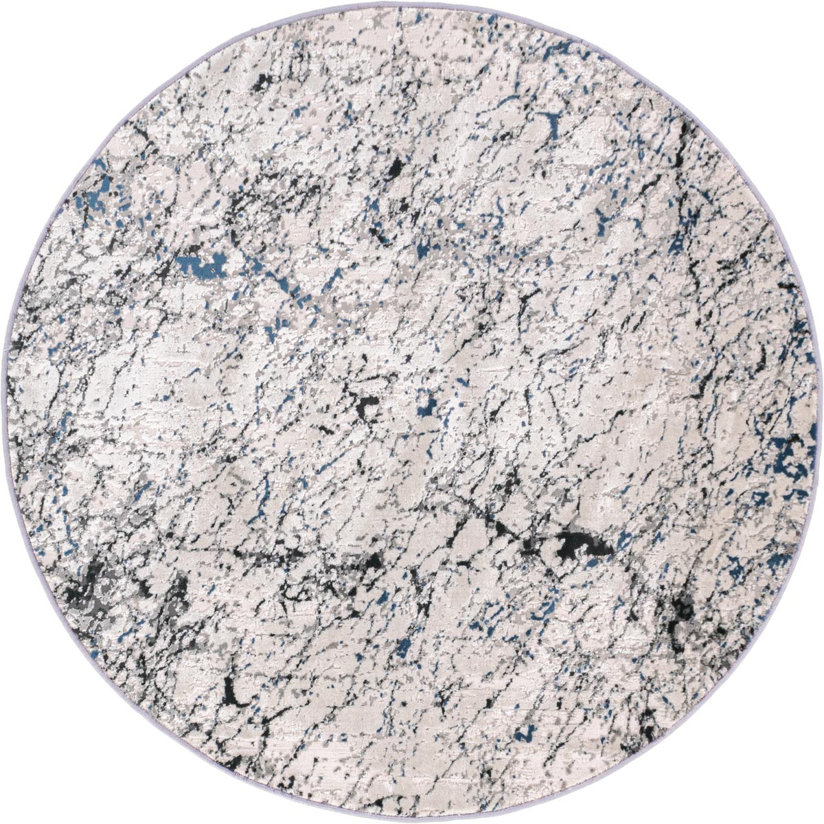 שטיח טורונטו 24 אפור/אפור כהה/כחול עגול | השטיח האדום