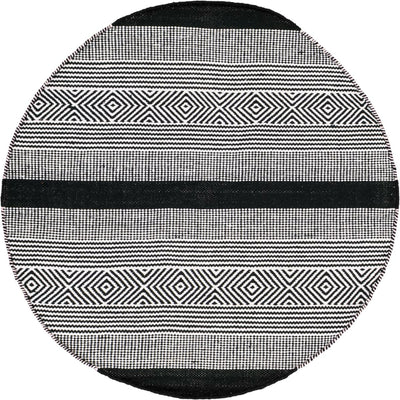 שטיח גפן כותנה 03 שחור עגול | השטיח האדום