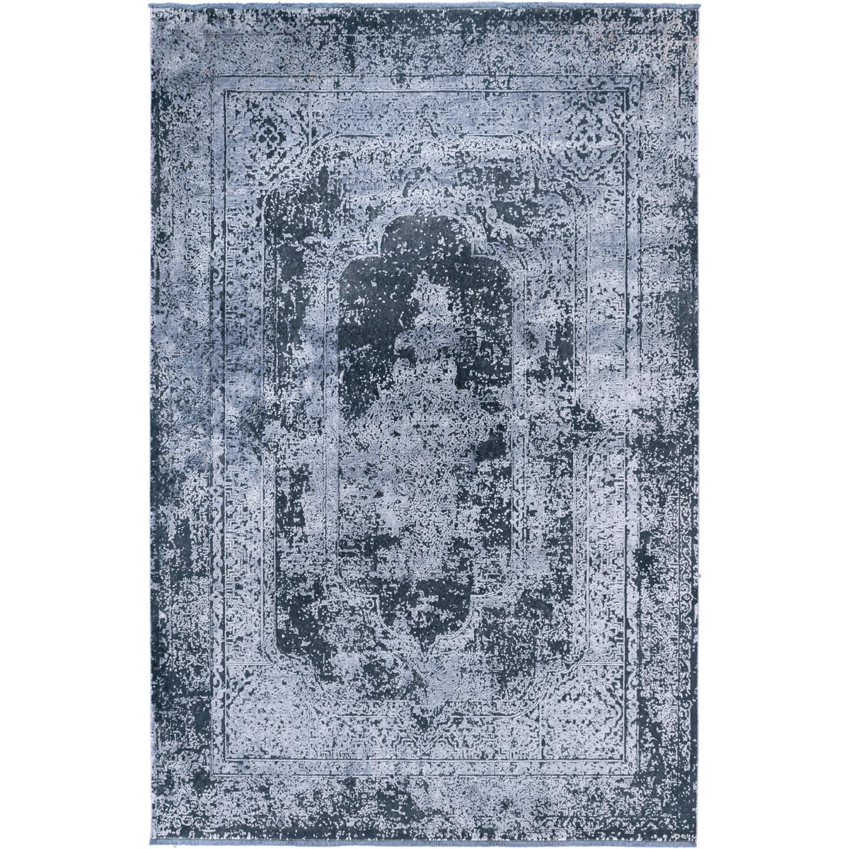 שטיח טוקיו 05 אפור/כחול עם פרנזים | השטיח האדום