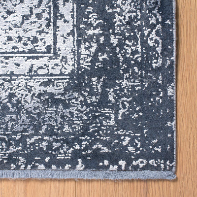 שטיח טוקיו 05 אפור/כחול עם פרנזים | השטיח האדום