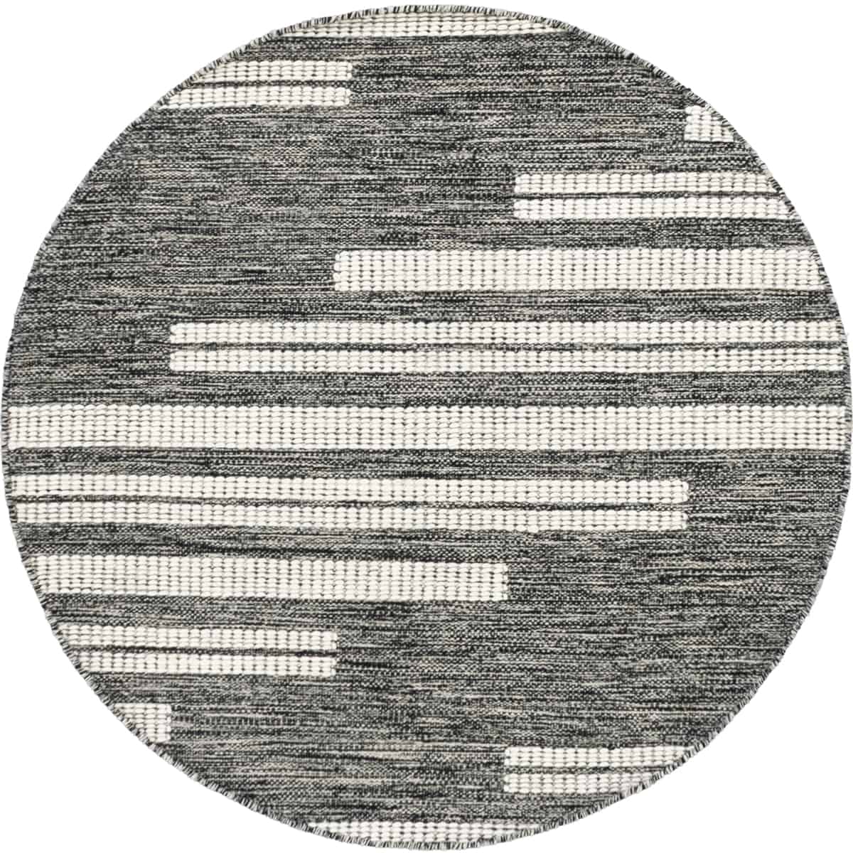 שטיח גפן כותנה 13 שחור/לבן עגול | השטיח האדום