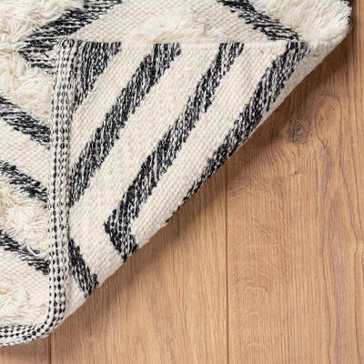 שטיח קילים סקנדינבי 30 שחור/לבן ראנר | השטיח האדום