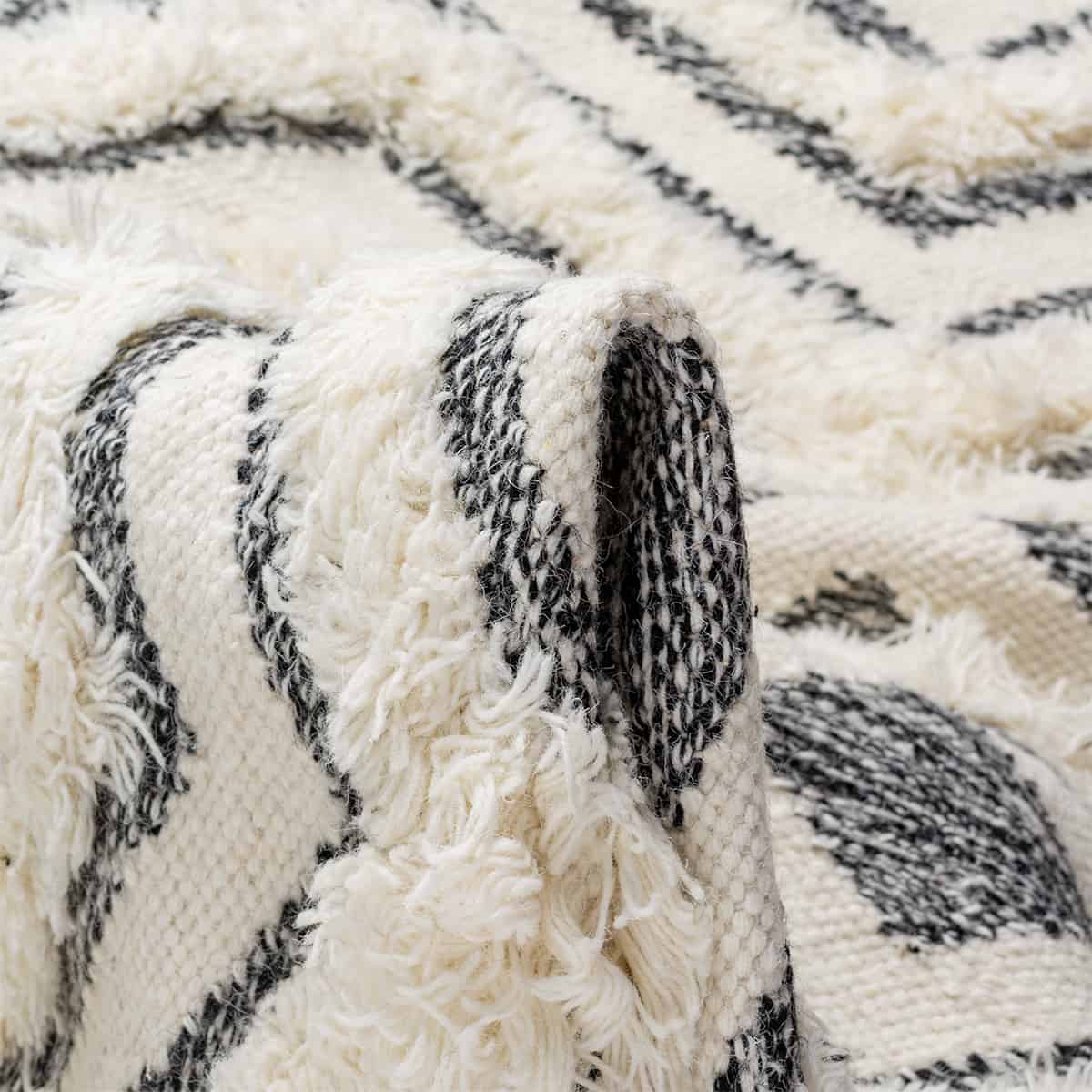 שטיח קילים סקנדינבי 30 שחור/לבן ראנר | השטיח האדום