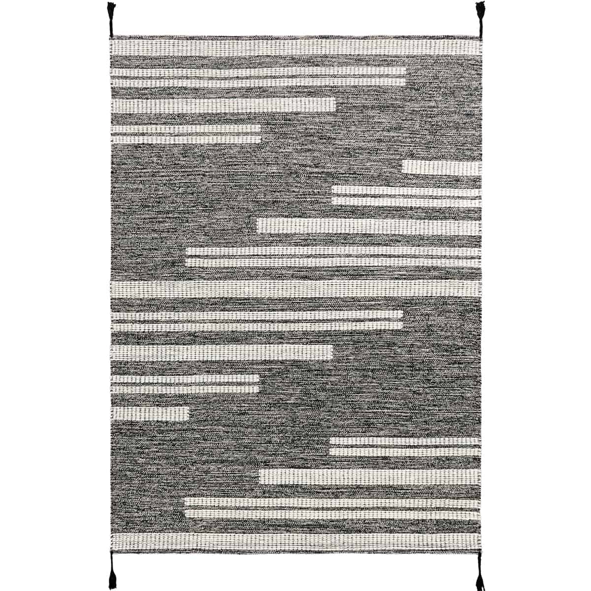 שטיח גפן כותנה 13 שחור/לבן | השטיח האדום