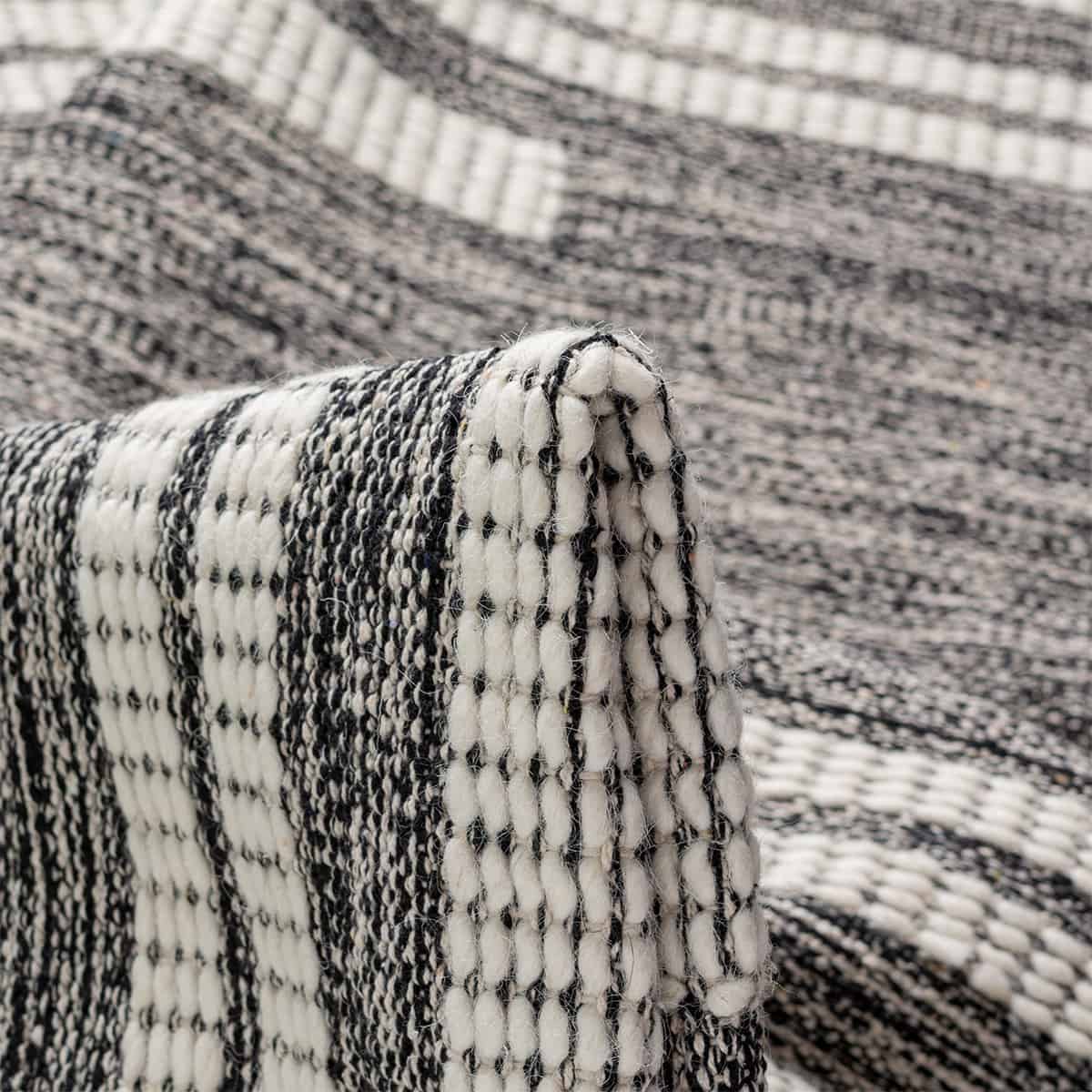 שטיח גפן כותנה 13 שחור/לבן | השטיח האדום