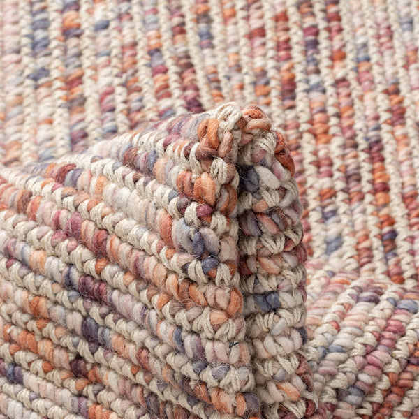 שטיח תמר אריגה גסה 10 קרם/צבעוני עם פרנזים TAMAR - hover