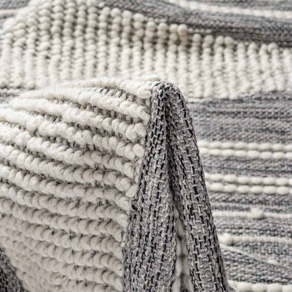 שטיח גפן כותנה 14 אפור עם פרנזים | השטיח האדום