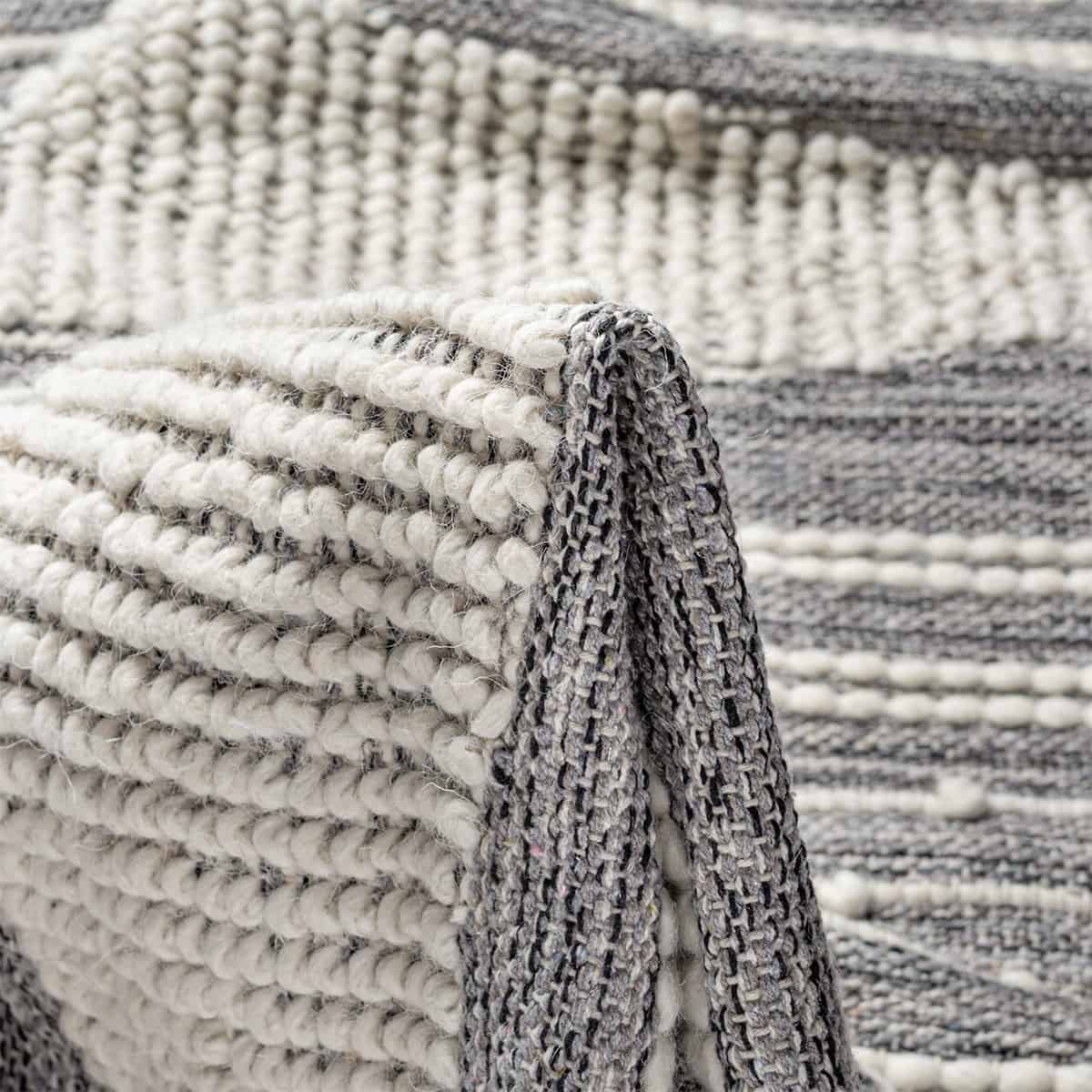 שטיח גפן כותנה 14 אפור ראנר עם פרנזים | השטיח האדום