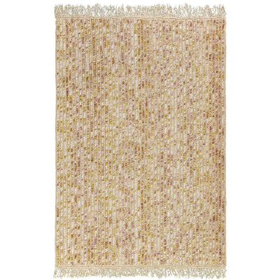 שטיח תמר אריגה גסה 10 קרם/ורוד/צהוב עם פרנזים | השטיח האדום