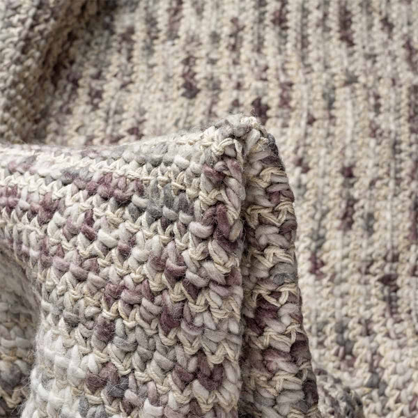 שטיח תמר אריגה גסה 10 קרם/חום עם פרנזים TAMAR - hover