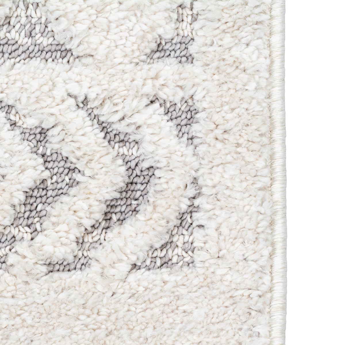 שטיח אטלס 18 קרם/אפור עם פרנזים | השטיח האדום