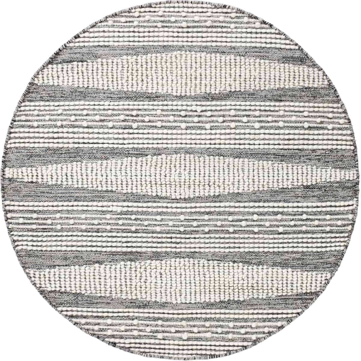 שטיח גפן כותנה 14 אפור עגול | השטיח האדום