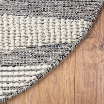 שטיח גפן כותנה 14 אפור עגול | השטיח האדום