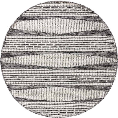 שטיח גפן כותנה 14 שחור/לבן עגול | השטיח האדום
