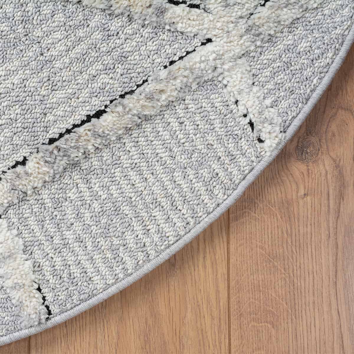 שטיח אטלס 24 אפור/קרם עגול | השטיח האדום