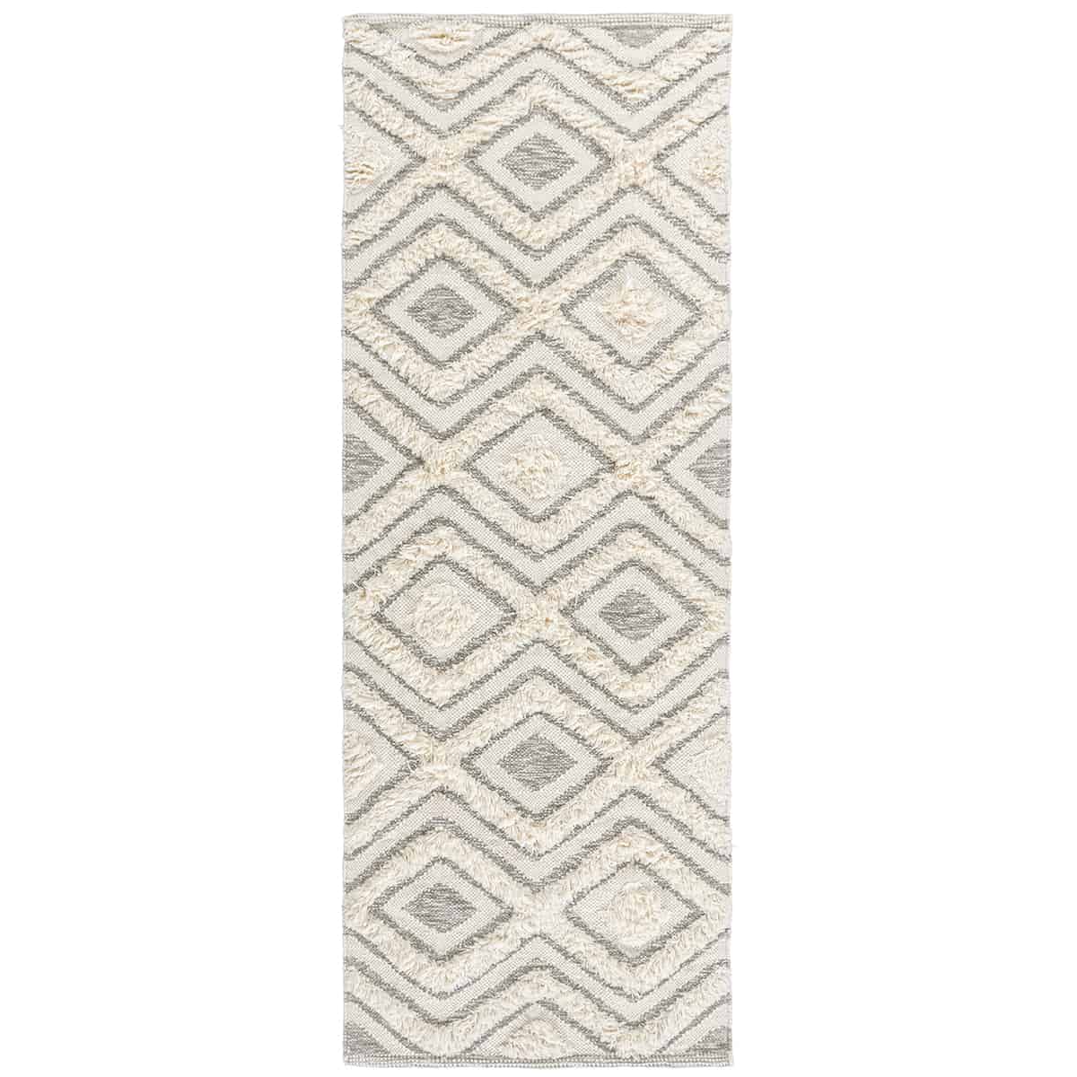 שטיח קילים סקנדינבי 30 אפור/לבן ראנר | השטיח האדום