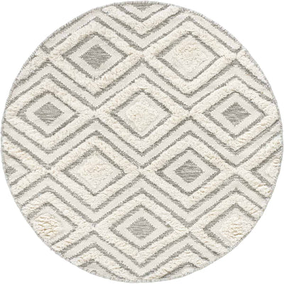 שטיח קילים סקנדינבי 30 אפור/לבן עגול | השטיח האדום